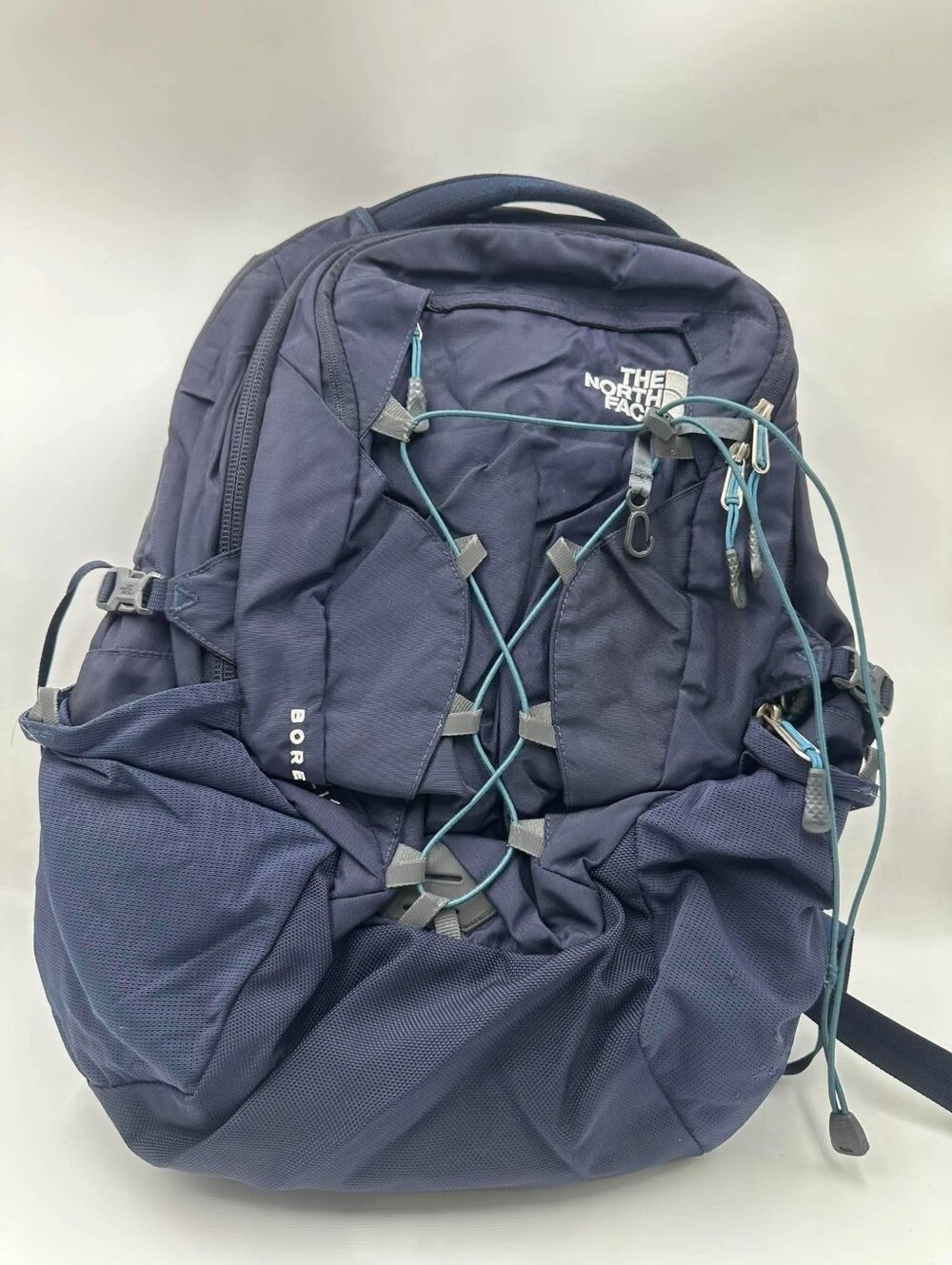 The North Face Borealis Backpack in Dark Blue with Teal Accents